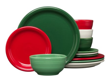 Christmas Bistro Coupe 12-Piece Dinnerware Set, Service for 4 Cheap