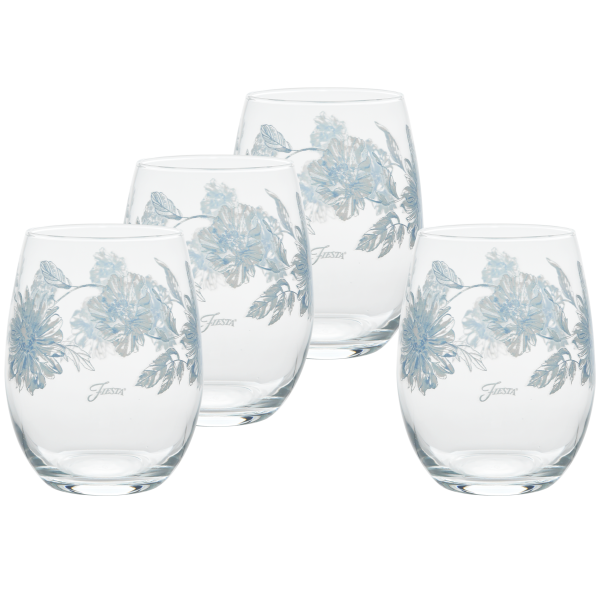 15 oz. Fiesta® Botanical Floral Stemless Wine – Set of 4 Online Hot Sale