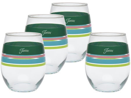 15 oz. Fiesta® Edgeline Stemless Wine Tropical – Set of 4 on Sale