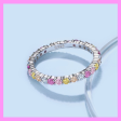 【1-01.7#】Rainbow Band Ring  for female fashion daily engagement wedding anniversary birthday present Sale