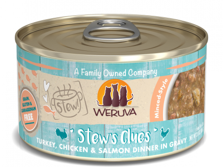 Weruva Classic Cat Stews! Stew s Clues with Turkey Chicken & Salmon in Gravy Canned Cat Food Hot on Sale