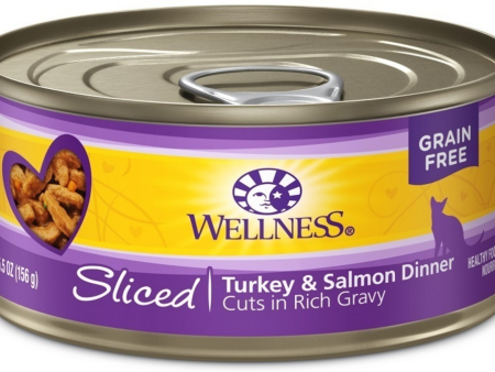 Wellness Grain Free Natural Sliced Turkey and Salmon Dinner Wet Canned Cat Food Hot on Sale